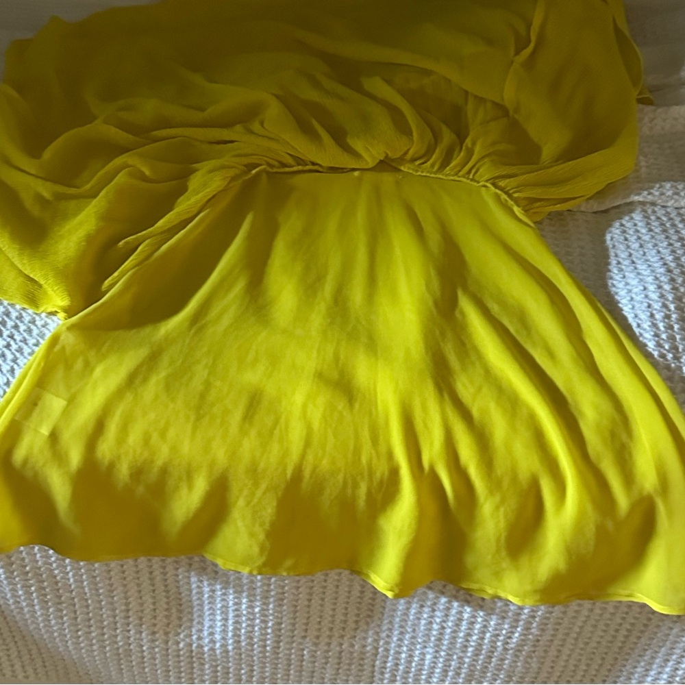 Tularosa Vibrant Yellow V-Neck Dress - Picture 6 of 8